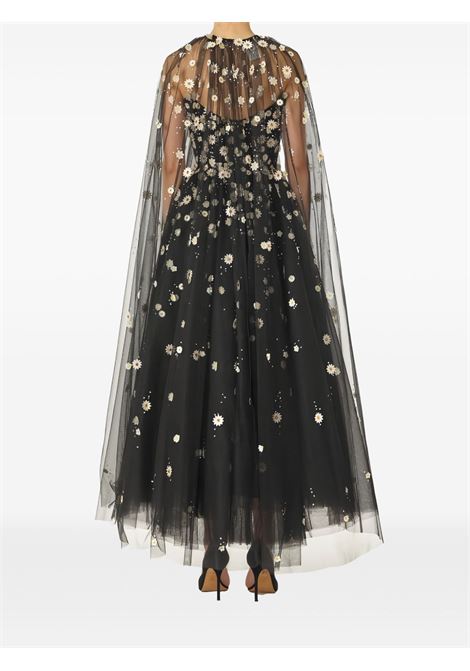 Mantella in tulle con ricamo daisy in nero monique Lhuillier - donna MONIQUE LHUILLIER | 25131119